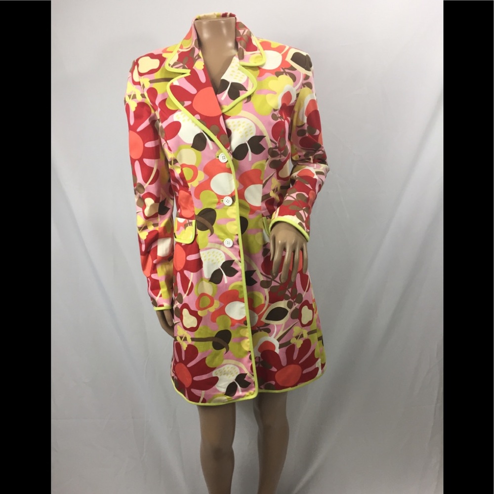Spring dress Coat sz 4 floral colorful lined
